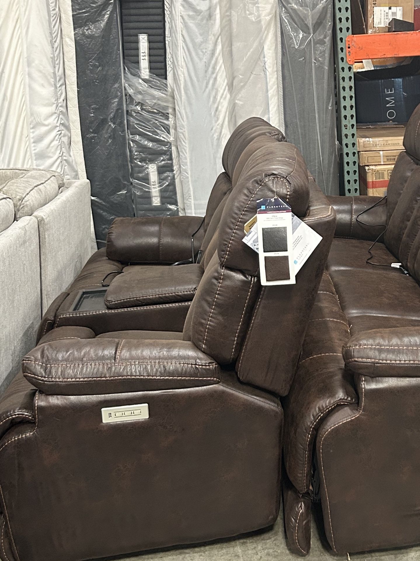 CASUAL POWER RECLINING LOVESEAT WITH CENTER CONSOLE