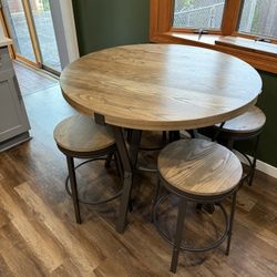 Counter Height, Table, And Four Stools 