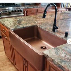 SINKOLOGY Adams 36 in. Farmhouse Apron Front Undermount Single Bowl 16 Gauge Antique Copper Kitchen Sink