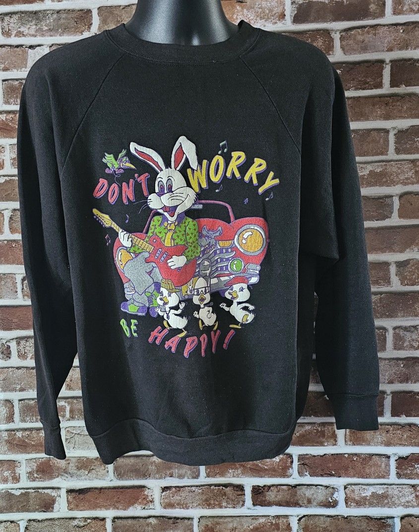 “Don’t Worry, Be Happy!” Crewneck Sweatshirt Size Adult XL