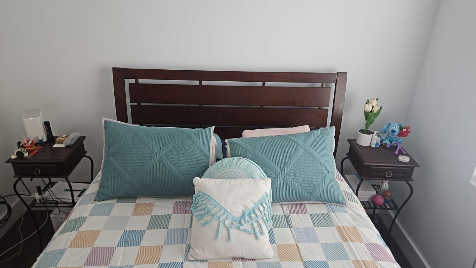 Queen Bed Frame With Matress and Box Spring