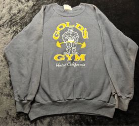 Men XL Vintage 80s Golds Gym Venice California Body Building Lifting Sweatshirt