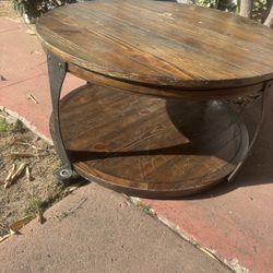Real Wood Round Coffee Table 