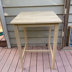 Tall Wood Table Standing Desk Excellent Condition 