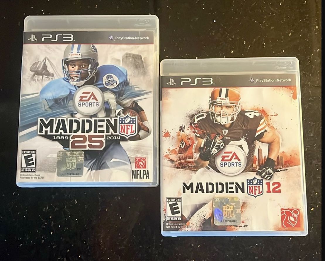 2 PS3 Video Games Madden NFL 12 And 25