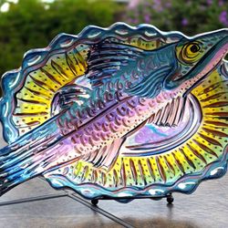 Iridescent Heavy Ceramic Fish-shaped Platter