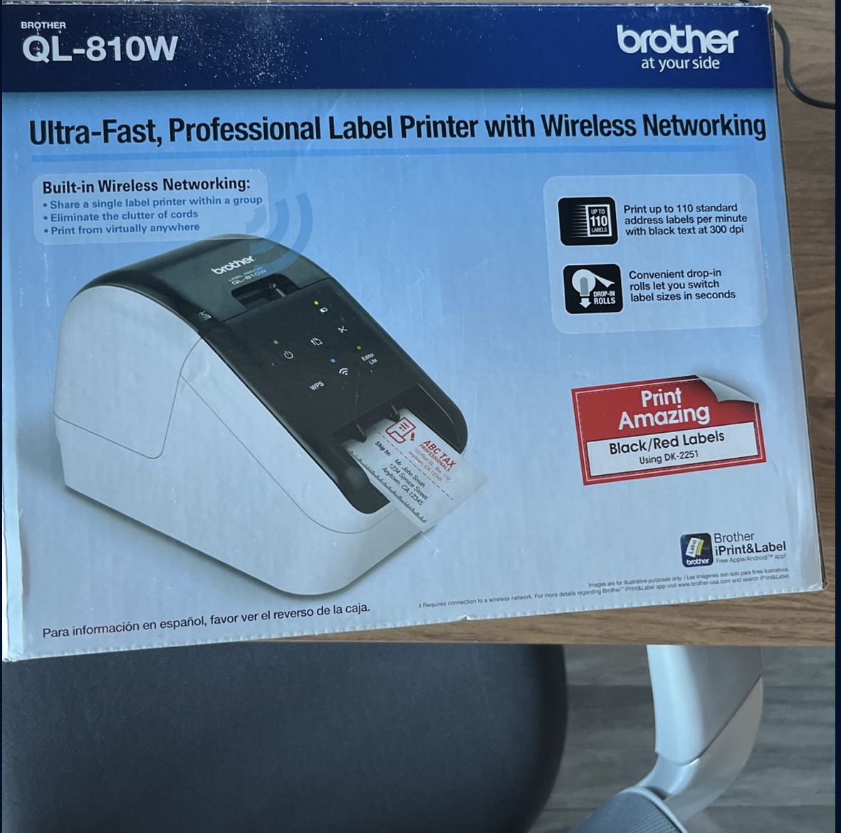 *Brand New* Brother QL-810W Ultra-Fast Monochrome Label Printer with Wireless Networking