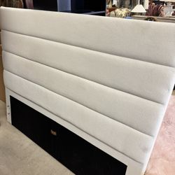 Queen Tufted Headboard & Bed Frame - Good Condition