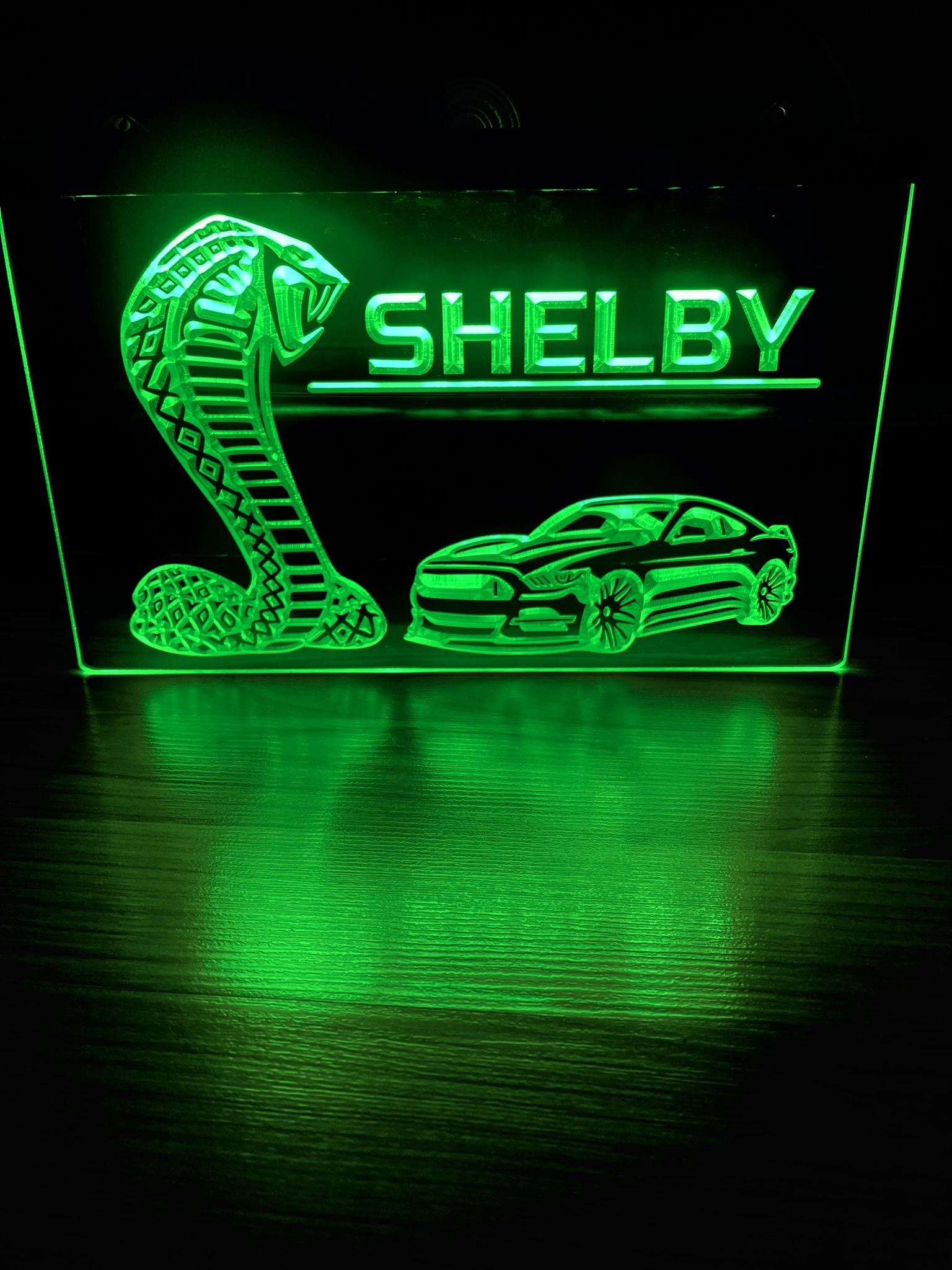 SHELBY LED NEON GREEN LIGHT SIGN 8x12