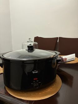 Rival Black Electric Slow Cooker Glass Lid, Temp Control, 4 Settings, 2-6 qt