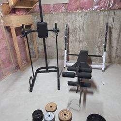 Workout Equipment With 270lbs Of Plates