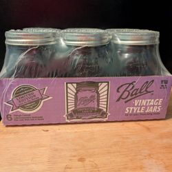 6 Purple Ball Pint Jars New