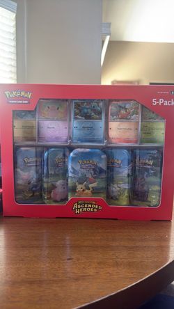Pokémon TCG Mega Evolution Ascended Heroes 5-Pack Tin Set