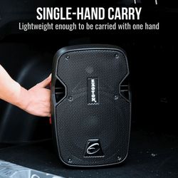 Exoton EX-08A speaker set is perfect for amplifying sound for gatherings or events, featuring a combination active and passive 8-inch system. The comb
