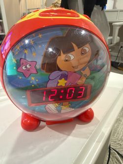 Vintage Dora the Explorer Talking Alarm Clock Radio & Nightlight