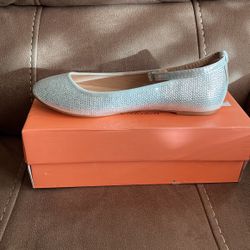 De Blossom Collection Flat Shoes Silver Size 8