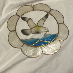 Two Vintage Beach Nautical Stained “glass” Hanging Wall Art