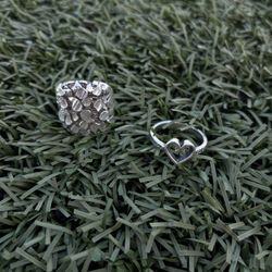 silver nugget and james avery ring