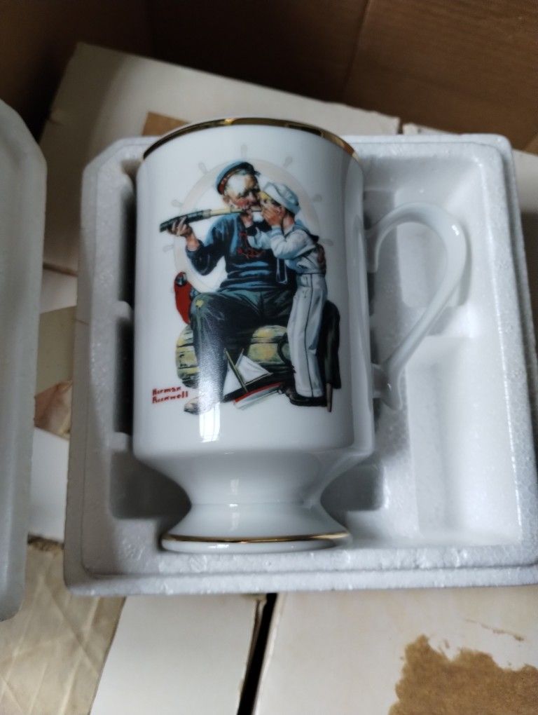 Norman Rockwell Porcelain Mugs 1981