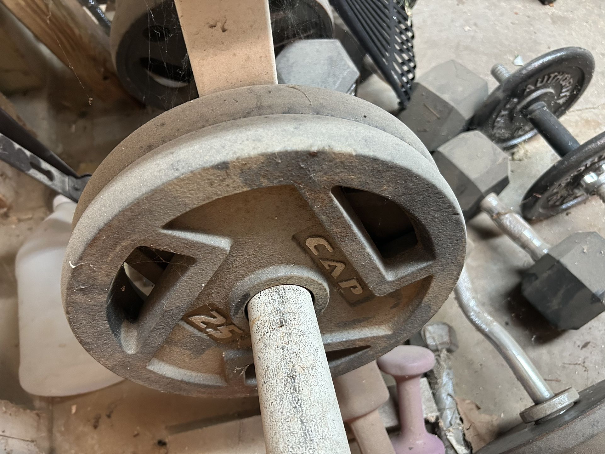Olympic Weights, Bars And Bench