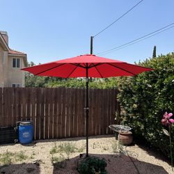 9” FT Market Umbrella Patio Color: Red Base Not Included 