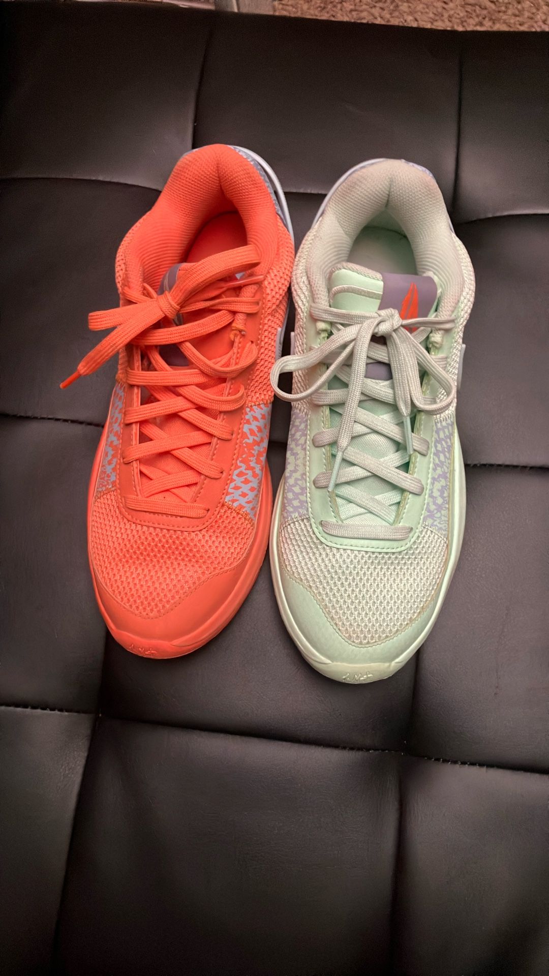 Nike Ja 1 Mismatched Mandarin Orange Green Sneakers