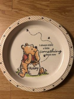 Winnie The Pooh Child’s Dinner Plate By Disney Dishwasher Safe NOT microwave