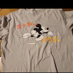 Mickey Mouse /Japanese /Gray /Mens T-Shirt / Size M