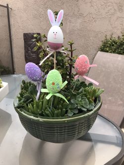 Easter succulent bowl 16”