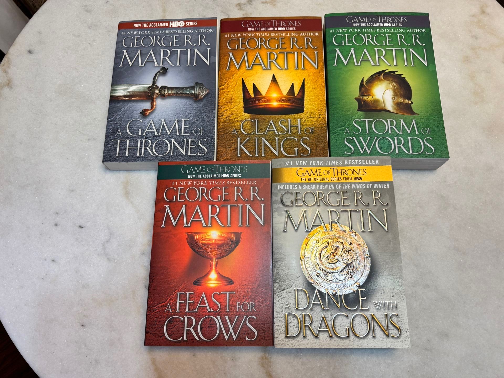 Five Book George R.R. Martin Game Of Thrones Set