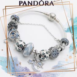 PANDORA Bracelet With Mix Charms’Blu-Moon’