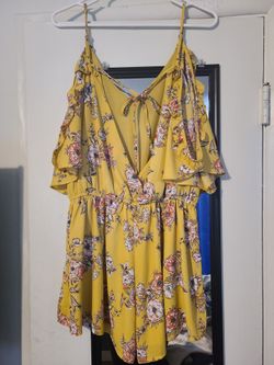 Yellow flower romper