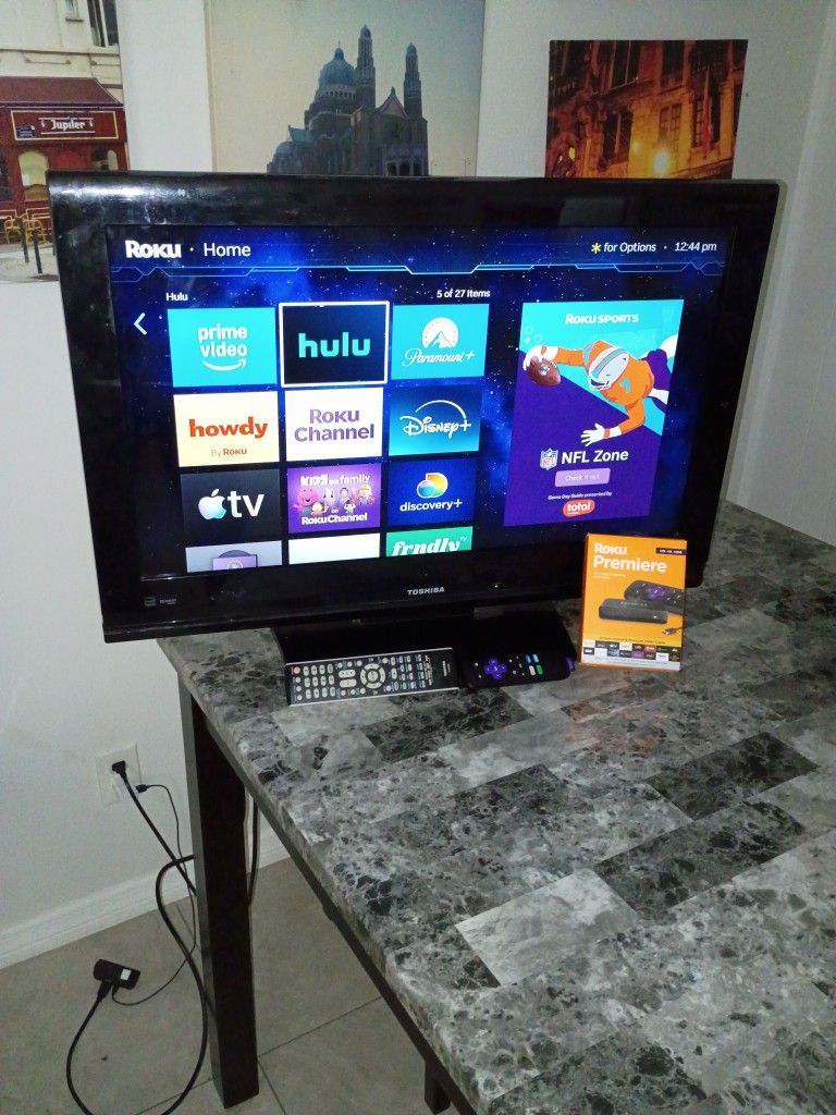 34-in Flat Toshiba Television That Includes Complete Roku Premier Device