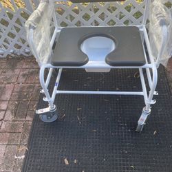 Rolling Commode 26 Inches Wide 500 Pound Weight Capacity