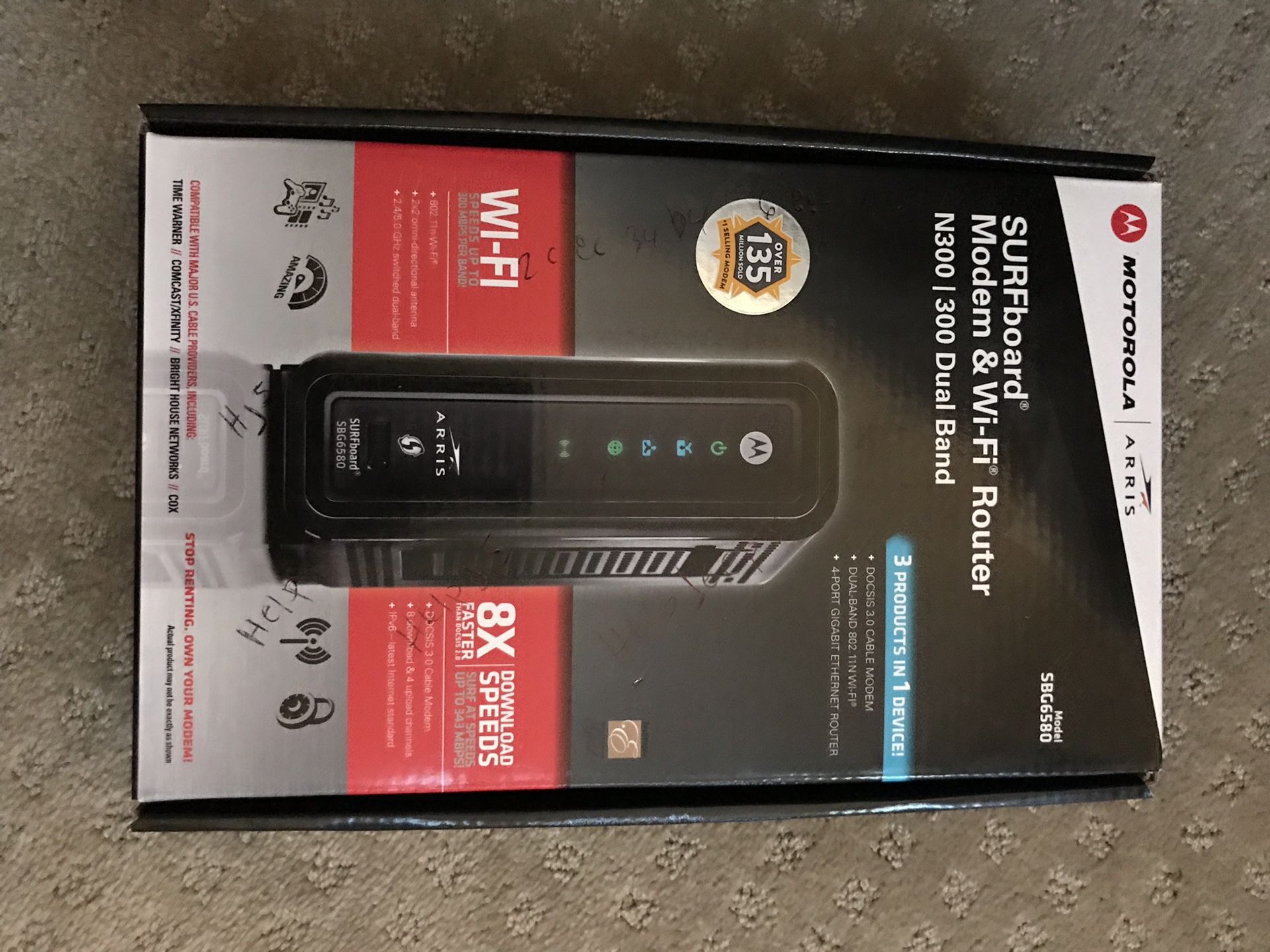 MOTOROLA modem/wifi router combo