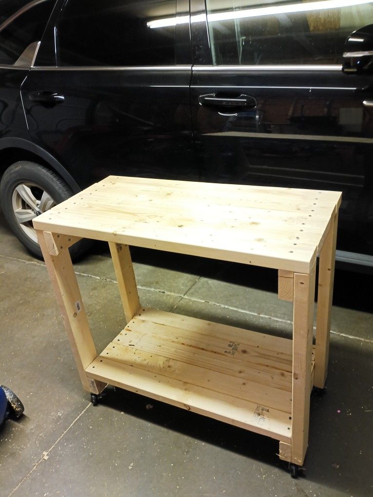 Moveable Storage Rack Utility Table 