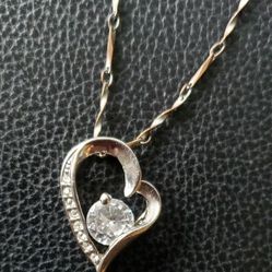 Heart Pendant Cubic Zirconia Necklace 