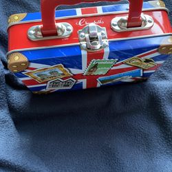 Vintage Churchhill's Small Metal London Suitcase Like New