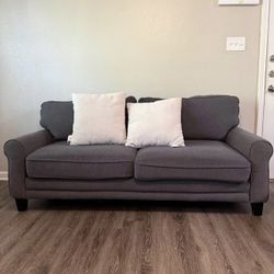 Modern Gray Microfiber Sofa & Loveseat Set