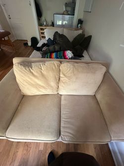 Tan light brown couch