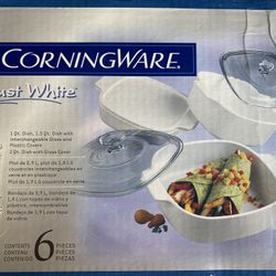 BRAND NEW In Box CorningWare Just White 6-Piece Set - $149