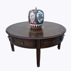 Victorian-influenced  beautiful 40 inch round coffee table