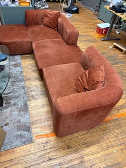 Acanva Mellow Modern Velvet Sofa, 4 Seater Modular