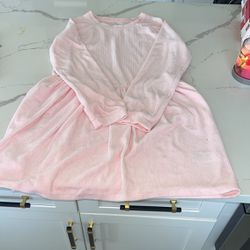 Big Girls Pink Suede Flare Dress