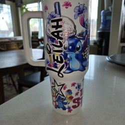Custom Printed LEILAH 32 0z  Insulated Lilo And Stitch Stainless Steel Cup.