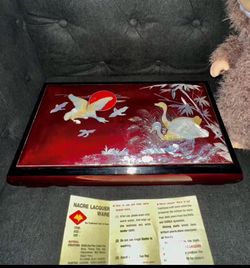 Wood box with mother of pearl and abalone inlay