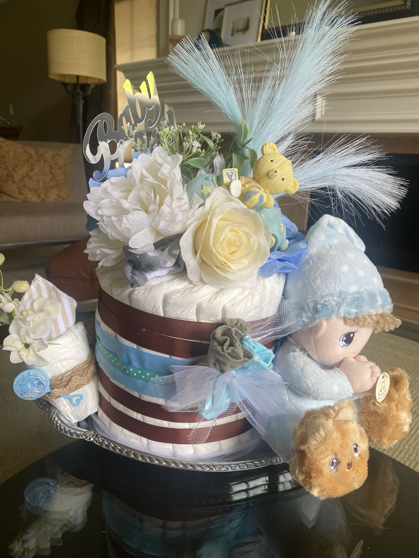 Baby Boy Shower Decoration Centerpiece