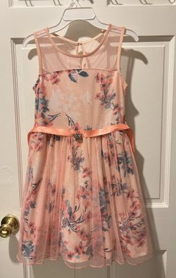 Lily Rose girls' pink floral tulle special occasion dress