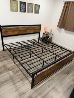 Rustic wood bed frame