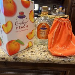 Empty Crown Peach Bottle With Box And Case